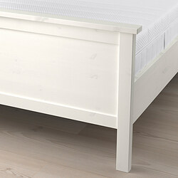 HEMNES - Bed frame with mattress, white stain/Åkrehamn firm, 90x200 cm