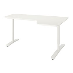 BEKANT - Corner desk right, white, 160x110 cm