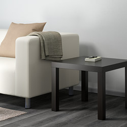 LACK - Meja samping, hitam-cokelat, 55x55 cm