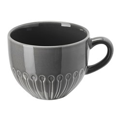 STRIMMIG - Mug, stoneware light grey, 36 cl