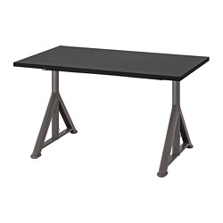 IDÅSEN - Desk, black/dark grey, 120x70 cm