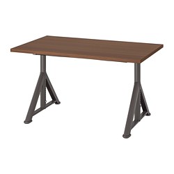 IDÅSEN - Desk, brown/dark grey, 120x70 cm