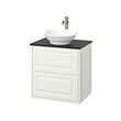 TÄNNFORSEN/VÄSTERSJÖN - Wash-stnd w drawers/wash-basin/tap, white/black marble effect, 62x49x79 cm
