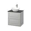 TÄNNFORSEN/VÄSTERSJÖN - Wash-stnd w drawers/wash-basin/tap, light grey/black marble effect, 62x49x79 cm