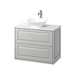 TÄNNFORSEN/VÄSTERSJÖN - Wash-stnd w drawers/wash-basin/tap, light grey/white marble effect, 82x49x79 cm