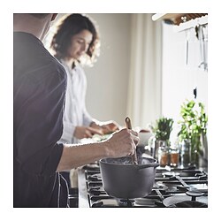 VARDAGEN - Panci dengan penutup, besi tuang beremail matt/hitam, 3 l