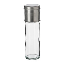 CITRONHAJ - Spice mill, clear glass/stainless steel, 15 cm