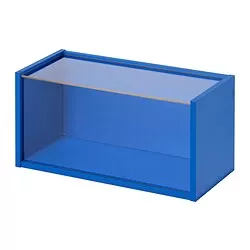 BRÄNNBOLL - Wall-mounted display cabinet, bright blue, 50x25x25 cm