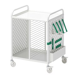 BRÄNNBOLL - Unit rak beroda, putih, 56x62 cm