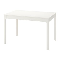 EKEDALEN - Extendable table, white, 120/180x80 cm