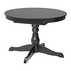 INGATORP - Extendable table, black, 110/155 cm
