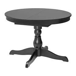 INGATORP - Meja yang dapat dipanjangkan, hitam, 110/155 cm