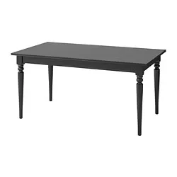 INGATORP - Meja yang dapat dipanjangkan, hitam, 155/215x87 cm