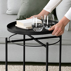GLADOM - Tray table, black, 45x53 cm