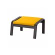 POÄNG - Bangku kaki, hitam-cokelat/Skiftebo kuning