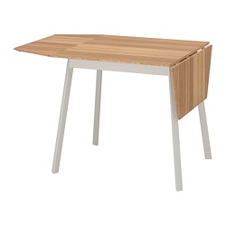 IKEA PS 2012 - Drop-leaf table, bamboo/white, 74/106/138x80 cm