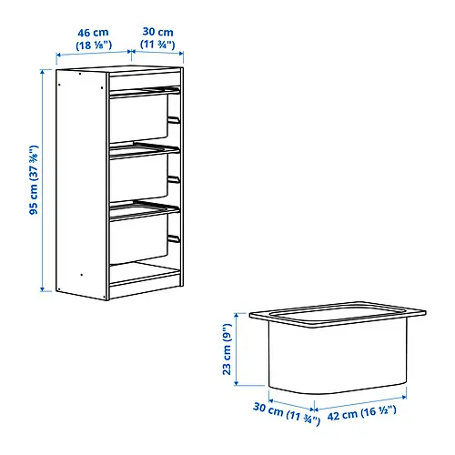 TROFAST Measurement Illustration
