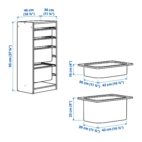 TROFAST Measurement Illustration