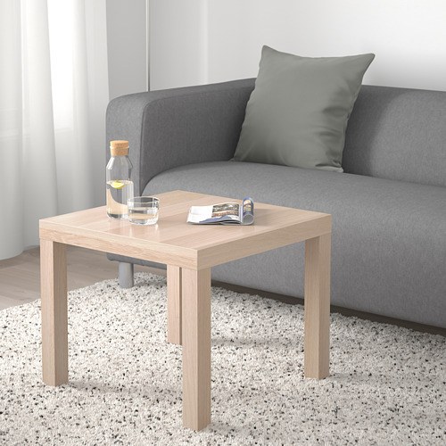 Meja samping, efek kayu oak diwarnai putih, 55x55 cm