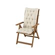 NÄMMARÖ - Reclining chair, outdoor, light brown stained/Kuddarna light grey-beige