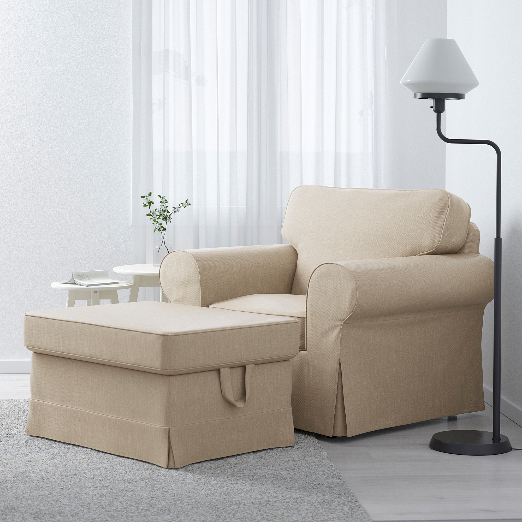 EKTORP armchair, Nordvalla dark beige IKEA Indonesia