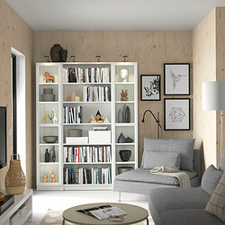 BILLY/OXBERG - Bookcase combination w glass doors, white, 160x202 cm