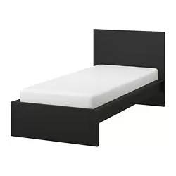 MALM - Bed frame, high, black-brown/Luröy, 90x200 cm