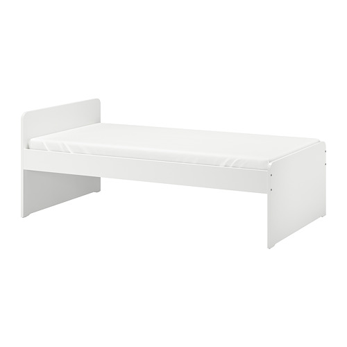 Slakt Bed Frame With Slatted Bed Base White Ikea Indonesia