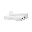 SLÄKT - Bed frame with underbed and storage, white, 90x200 cm