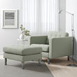 LANDSKRONA - Armchair, Gunnared light green/metal