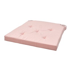 JUSTINA - Chair pad, pink/white, 42/35x40x4 cm