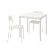 MELLTORP/ADDE - Table and 2 chairs, white/white, 75x75 cm