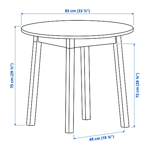 PINNTORP table and 2 chairs