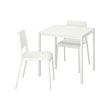 MELLTORP/TEODORES - Table and 2 chairs, white/white, 75x75 cm