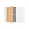 METOD - Corner wall cabinet with shelves, white/Vedhamn oak, 68x37x60 cm
