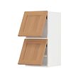 METOD - Wall cabinet horizontal w 2 doors, white/Vedhamn oak, 40x37x80 cm