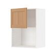 METOD - Wall cabinet for microwave oven, white/Vedhamn oak, 60x37x80 cm