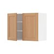 METOD - Wall cabinet with shelves/2 doors, white/Vedhamn oak, 80x37x60 cm