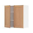 METOD - Kabinet dinding dg rak/2 pintu, putih/Vedhamn kayu oak, 80x37x80 cm