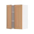 METOD - Kabinet dinding dg rak/2 pintu, putih/Vedhamn kayu oak, 60x37x80 cm