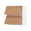 METOD - Wall cabinet horizontal w 2 doors, white/Vedhamn oak, 80x37x80 cm