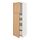 METOD/MAXIMERA - kabinet tinggi dg 2 pintu/4 laci, putih/Vedhamn kayu oak, 60x60x200 cm | IKEA Indonesia - PE839534_S1