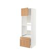 METOD/MAXIMERA - Kab tgg oven/komb oven dg pt/2lc, putih/Vedhamn kayu oak, 60x60x200 cm