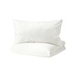 NATTJASMIN - Sarung duvet dan 2 sarung bantal, putih, 240x220/50x80 cm