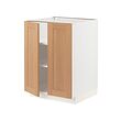 METOD - Kabinet dasar dg rak/2 pintu, putih/Vedhamn kayu oak, 60x60x80 cm
