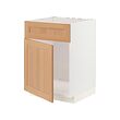 METOD - Base cabinet f sink w door/front, white/Vedhamn oak, 60x60x80 cm
