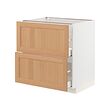 METOD/MAXIMERA - Kbnt dsr 2 pntu dpn/2 laci tinggi, putih/Vedhamn kayu oak, 80x60x80 cm
