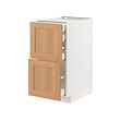 METOD/MAXIMERA - Kab dsr 2dpn/2rndh/1tgh/1lc tgi, putih/Vedhamn kayu oak, 40x60x80 cm