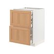 METOD/MAXIMERA - Base cb 2 frnts/2 low/1 md/1 hi drw, white/Vedhamn oak, 60x60x80 cm