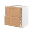 METOD/MAXIMERA - Base cb 2 frnts/2 low/1 md/1 hi drw, white/Vedhamn oak, 80x60x80 cm